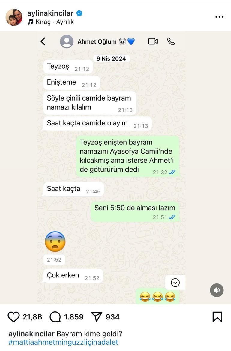 Minguzzinin teyzesinden duygulandıran bayram paylaşımı